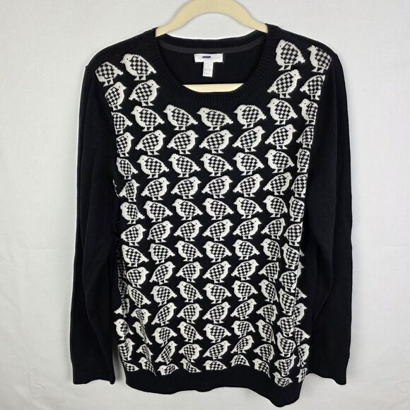 Charter Club Bird Novelty Sweater Crew Neck Whimsy Cotton Blend Size Large - Picture 1 of 5